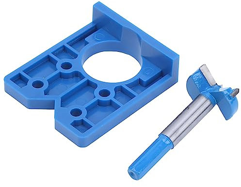 Msiud 35mm Hinge Jig Drill Bits, Professional Guide Concealed Hinge Jig, Puncher Locator for Cabinet Hinges Mounting Plates, Precision Drilling Guide, Aluminium Alloy, Includes Hole Opener