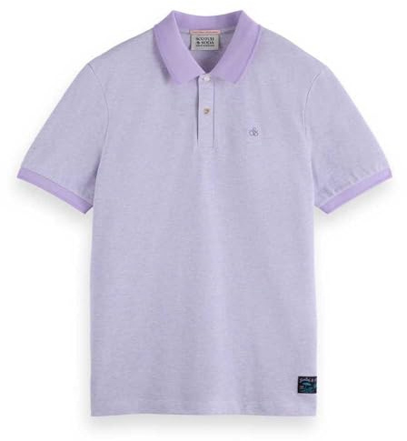 Scotch & Soda Men's Regular fit Polo Shirt, Bright Lavendel Melange, L
