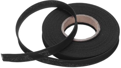 QUARKZMAN 1/2 Zoll Einzelfalz Schrägband Polyester kontinuierliches Schrägband für Nähen, Säumen, Quilten, Einfassen, Handwerk (Schwarz 10 Yards)