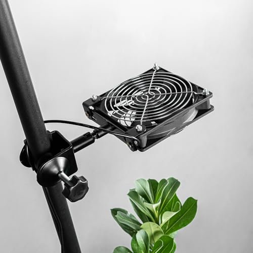 FSLiving Ventilatore a clip regolabile Grow Ventilatore oscillante con morsetto mini ventilatore per tenda con funzione oscillante, 7 pale per ventola