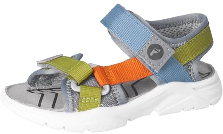RICOSTA Jungen Sandalen FERNANDO, Kinder Sandalen, waschbar, klettverschluss, sommerschuhe, freizeitschuhe, graphit/carbon/orange (451), 34 EU