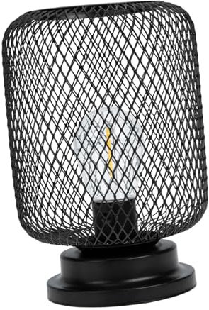 VOSAREA Wrought Iron Desk Lamp Bedside Lamps Desk Light Table Lamps Desk Decor Exquisite Desktop Lights Basket Cage Night Light Decorative Bedside Lights Iron Table Lights Lamp for Desktop