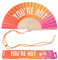 Fisura – Original Folding Handheld Fan with Fun Message you are h*t. Wooden Folding Fan for women. Pink Design with Hanger for Wedding, rave, festival. Size: 42.5 x 23 cm