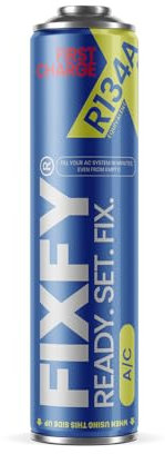 FIXFY First Charge Produit de rechange du réfrigérant R134a à forte teneur en huile, 500 ml, 2 en 1, pour le premier remplissage des systèmes de climatisation vides