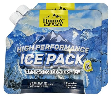 Huniox® Ice Pack - Acumuladores de Frio - Placas de Hielo para Nevera Portátil -Hielos para Nevera Portatil - Bloques Congelador - Enfriadores Nevera Portatil Gel (4)