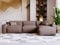 GRAINGOLD Arizona Ecksofa 265x180 cm, L-Form Sofa, Ecksofa für Wohnzimmer, Velour, 3-Sitzer Eckcouch, Modernes Design (Braun, Rechts)