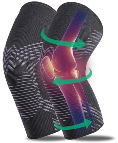 Genouillère Sport Maintien Compression V2, arthrose, douleurs articulaires | Manchon de genou pour Hommes/Femmes – soutien ligamentaire, compression, soulage l'arthrose.