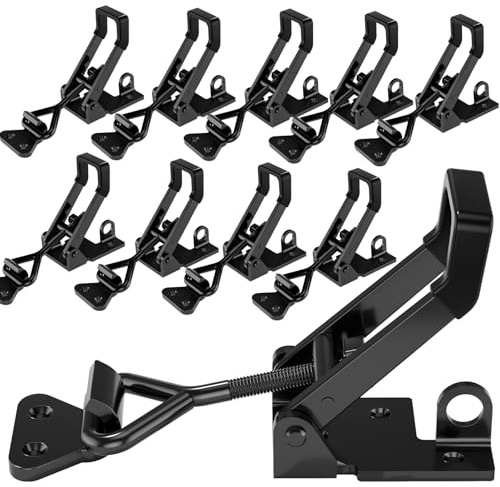 10Pack Heavy Duty Toggle Clamp Latch,4003 Style 1320lbs Capacity Pull Clamp Black Adjustable Quick Release Hasp Clamps for Smoker Cabinet Boxes Case Trunk Jig,Metal Toggle Latch Catch Set