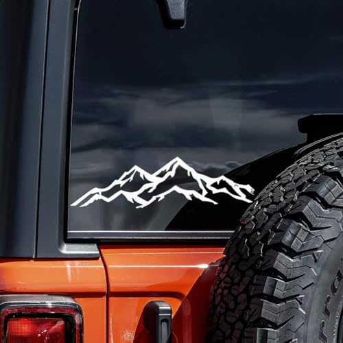 2Pack 20x5.5cm Mountain Design Car Decals Outdoor Vinyl Stickers Waterproof Auto Decoration for Car SUV Truck Window |#AZ91 (Weiß)