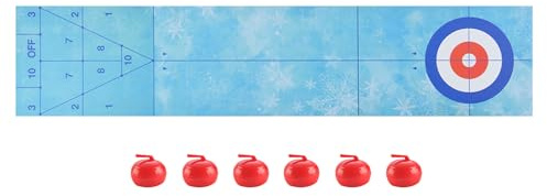 Tabletop Shuffleboard – Tisch-Curling-Spiel, 10 x 40 Zoll Bowling-Curling-Spiel | Curling-Spiele für Kinder, Erwachsene und Familie, mit 16 Steinen. Einfach einzurichten