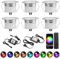 INDARUN WLAN Bodenstrahler Außen 6er Set, RGB, Kompatibel mit Alexa,Google Home, LED Bodeneinbaustrahler Aussen, IP67 Wasserdicht, DC12V, Ø45mm, Terrassenbeleuchtung, Bodenleuchten Außen