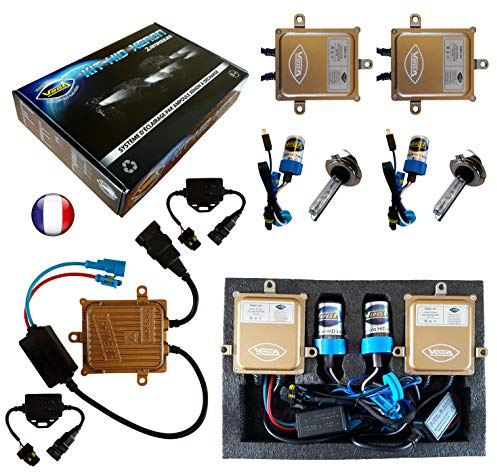 Vega® HID Xenon-Set, französische Marke Vega®, H7, 8000 K, 55 W, Canbus, fehlerfrei, ODB, 2 Leuchtmittel mit Metallsockel