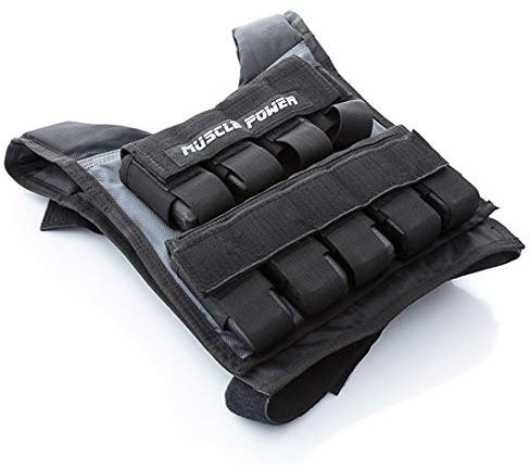 Muscle Power Chaleco lastrado 20 KG, Color Negro, tamaño Talla única …