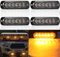 Biqing 4 x LED Feux Stroboscopique,6 LEDs Lampe Flash Stroboscope Gyrophare LED Feux Pénétrations Avant Voyant d’Alarme Urgence Strobe Orange 18W 12V/24V pour Voiture Camion Remorque
