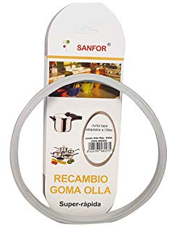 Sanfor Blanca Junta de Goma de Sellado para Tapa rápida Adaptable a Olla a presión Monix | Caucho 22 x 22 x 2cm