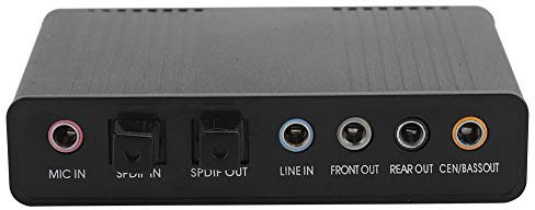 Exliy 5.1 Carte Son USB - Carte Son Externe pour Ordinateur Portable avec Audio numérique SPDIF - Carte Son pour PC