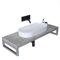 Mai & Mai Meuble sous Vasque Gris Claire 45x120cm Plan de Travail pour Salle de Bain avec Équerres en Acier Inoxydable