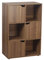 Brigros - Mobile Cubo In Legno Melaminico Con 6 Vani E 3 Ante, Libreria A Cubi Chiusa Da Terra Salvaspazio 59,6x29x90,5 Cm, Libreria Cameretta O Soggiorno, Libreria A Cubi (Legno naturale)