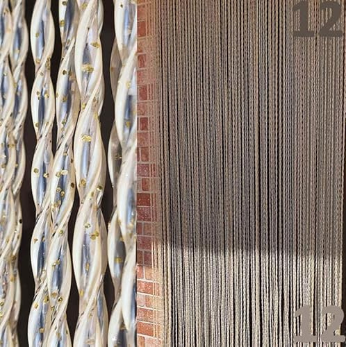 BricoShopping® Fliegenvorhang Mod.C mit Fäden aus PVC, verstellbar, Insektenschutz für Türen, Fenster, Eingang, Balkon, Wohnmobil, hergestellt in Italien (120 x 230 cm, 12 Beige Glitzer)
