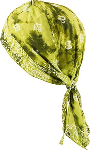 fashionchimp Zandana aus 100% Baumwolle, Bandana-Kopftuch, Bikertuch für Damen und Herren, Muster-Print (Grün-Batik)