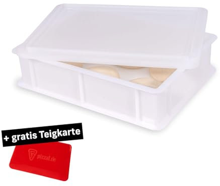 FUMOSA italienische Pizzaballen-Box »Home« (40x30x10) | Pizzateig | Teigwanne | Gärbox | Teigbox | + gratis Teigkarte - 1x Box + 1x Deckel