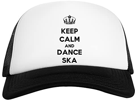 Keep Calm and Dance Ska Weiß Schwarz Unisex Baseball Cap White Black