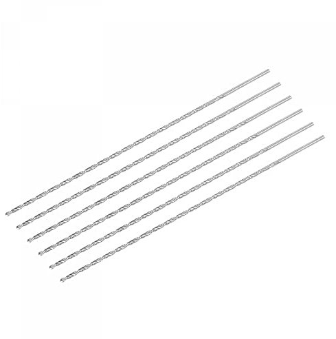 sourcing map HSS (Alta Velocidad Acero) Extra Largo Helicoidales broc*s, 2mm broc* Diámetro 200mm Largo 6uds