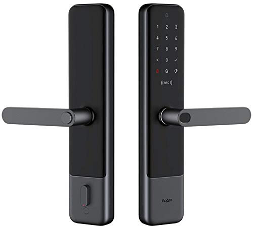 Door Hardware Locks Electronic Door Lock，N200 Smart Door Lock With Fingerprint, With Bluetooth, NFC Password To Unlock, Compatible With Mijia HomeKit And Doorbell (Color : Black)