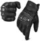 Oro Biker Leather Motorbike Gloves Mens, Carbon Knuckle Motorcycle Gloves Touchscreen Compatible, Extra Grip Powersports Motorbike Gloves Road Racing Riding Gloves (Black, L)