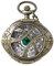 Morfong Filmthema Grünes Auge Design Taschenuhr Quartz Herren Bronze Taschenuhren für Männer Frauen Kinder Geburtstagsgeschenk Weihnachten Geschenke