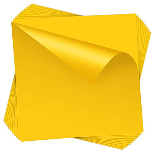 HTVDIY 10 Pack Heat Transfer Vinyl Sheets, 12x8 inch Yellow HTV, Iron on Vinyl for T-Shirts, Permanent HTV Sheets for Arts and Crafts