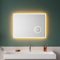 SUNXURY LED Badspiegel mit Uhr 80x60cm Wandspiegel mit 3X Vergrößerungslupe Schminkspiegel, Touch Schalter, Beschlagfrei, 3 Lichtfarbe dimmbar 3000K-6400K