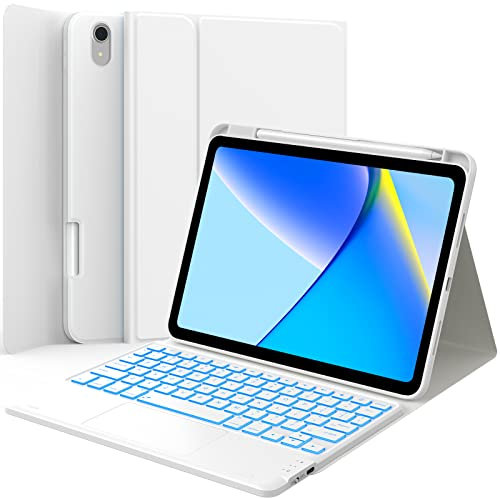 GreenLaw Custodia per iPad 10th 2022 Generation con tastiera, bianco