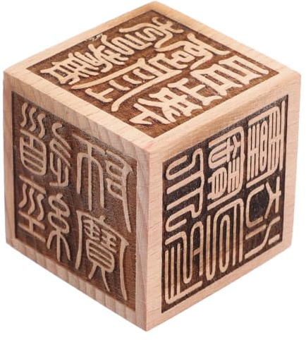 Veemoon Traditioneller Chinesischer Siegelstempel Aus Holz Buddha-siegel Tischsiegel Stabil Wiederverwendbar Dekorativ