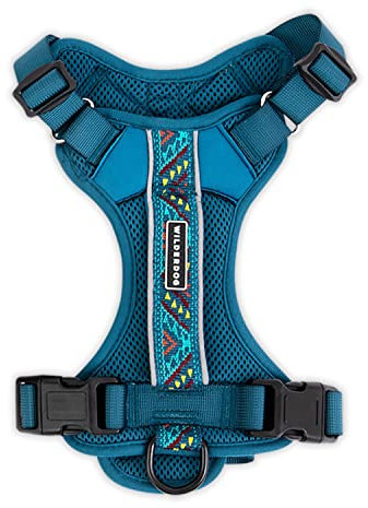 Wilderdog Hundegeschirr, leicht, mit reflektierenden Riemen, Größe M, Pazifikblau