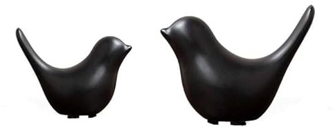 Moaobooh 2 Stück Vogel Statue,Moderne Tier Skulpturen Keramik Heim skulptur deko für Dekoration Ornamente Wohnzimmer Schlafzimmer Büro Schreibtisch Schränke (Schwarz)