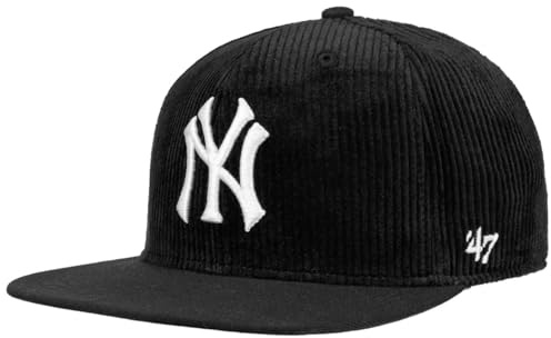 47 Brand Yankees Thick Cord Captain Cap Basecap Baseballcap Flat Brim Snapback NY New York Damen/Herren - Snapback, mit Schirm, Schirm Herbst