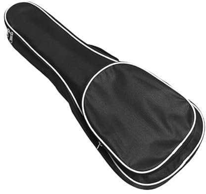 Musiin Ukulelen-Tasche, 53,3 cm, Rucksackgurte, Gigbag, Aufbewahrung für Reisen, Performance, Konzert, Show, Schwarz mit weißem Rand