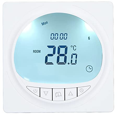 Fockety Smart Floor Heating Thermostat, LCD Display Programmable, Digital, 2 Wire, Heat Control