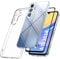 LHRCEI Hülle für Samsung Galaxy A15 4G / 5G mit Schutzfolie Glas, Durchsichtig Case Dünne TPU Silikon Transparent Schutzhülle Kamera Schutz Handyhülle
