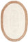 Agro Richer Teppich Jute Beige Bordüre Oval Form Area Rug Carpet, Teppiche für Wohnzimmer Teppich Innen & Außen, Flur, Küche, Esszimmer Teppich (Weiß + Beige, 120 x 180 cm (4x6 Fuß))