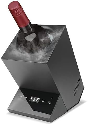 NGARY Electric Wine Cooler for 750ml Wine, Electric Wine Cooler Bucket Single Bottle with Touch Screen Controls, Temperature range 5~18℃/41~64°F, Iceless Quick & Effortlessly, Gift for Wine Lovers