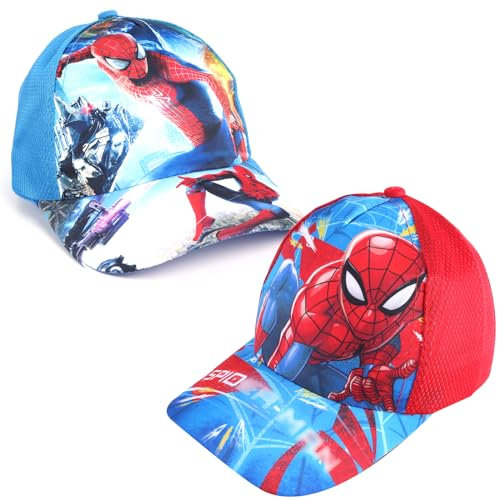 MIUNUO 2 PCS Spiderma Baseball Cap, Kinder Cap, Spiderma Junge Classic Baumwolle Baseball, Kappen Verstellbar Sonnenschutz, Basecap für Junge Sportlicher Draußen Kappen Hüte