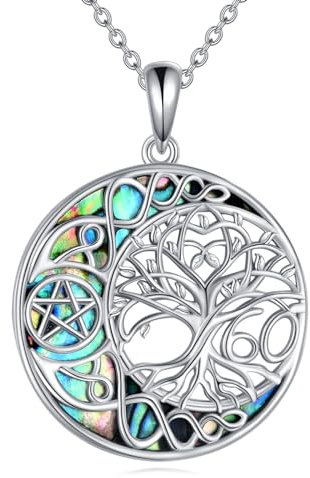 YFN 60th Birthday Gifts for Women Sterling Silver Tree of Life Necklace Celtic Knot Jewellery for Mum Daughter