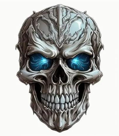 3D Totenkopf Aufkleber - Grauer Schädel Sticker für Auto, Motorrad, Laptop - Hochwertiger Schädel-Aufkleber für coole Akzente - Wetterfest Horror Halloween Dekor Sticker