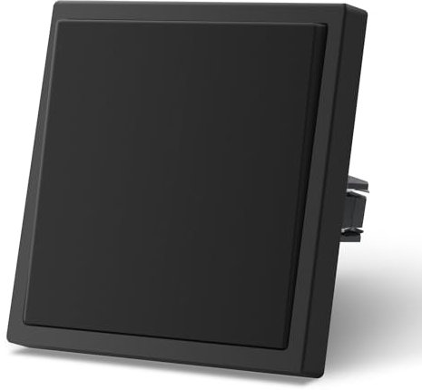 MVAVA Lichtschalter Unterputz, Standard Lichtschalter 1 Fach 2 Wege, Kunststoffe Wandschalter 80mm x 80mm, Schwarz