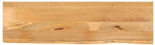 vidaXL Tischplatte, Holzplatte mit Baumkante, Massivholzplatte für Esstisch Couchtisch, Ersatztischplatte, 110x40x2,5cm Massivholz Mango