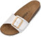 Palado Pantoletten Damen Malta EGS Metallic - bequeme Sandalen Made in Spain - Hausschuhe mit dämpfendem Kork-Fußbett - modische Sommerschuhe Weiß UK5,5 - EU38