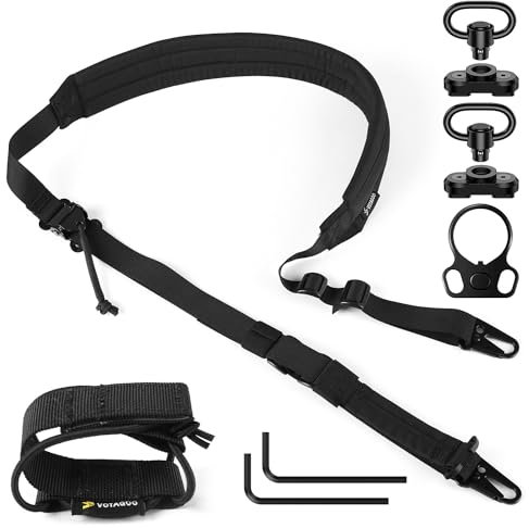 QD Sling 2 Punkt Gewehrriemen, Taktischer Riemen, Schnell Verstellbar, HK-Stil (Black, Standard)