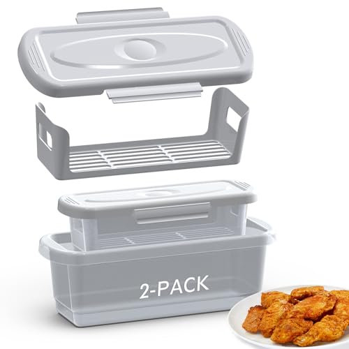 Batter Bowl with Lid, 2-Pack Fish Batter Shaker, Better Breader Shaker Bowl with Breading Shaker Tray, Batter Bowl with Lids Shaker for Frying Chicken Wings Fish Onion Rings Veggies